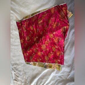 Vibrant Red & Gold Hues Asian Fabric - Approx 4.5 yards